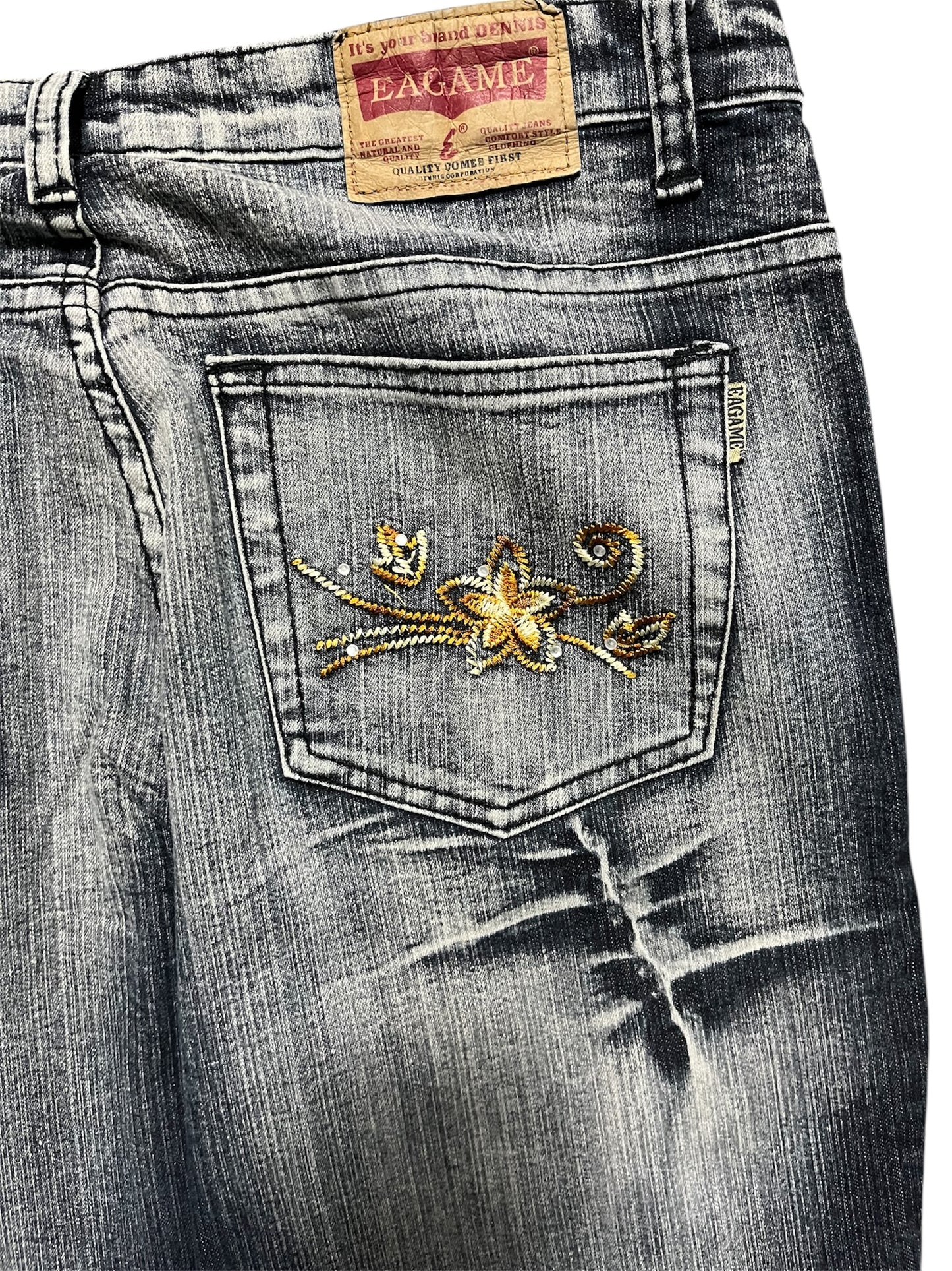 Baggy jeans Embroidered Print flowers (42)