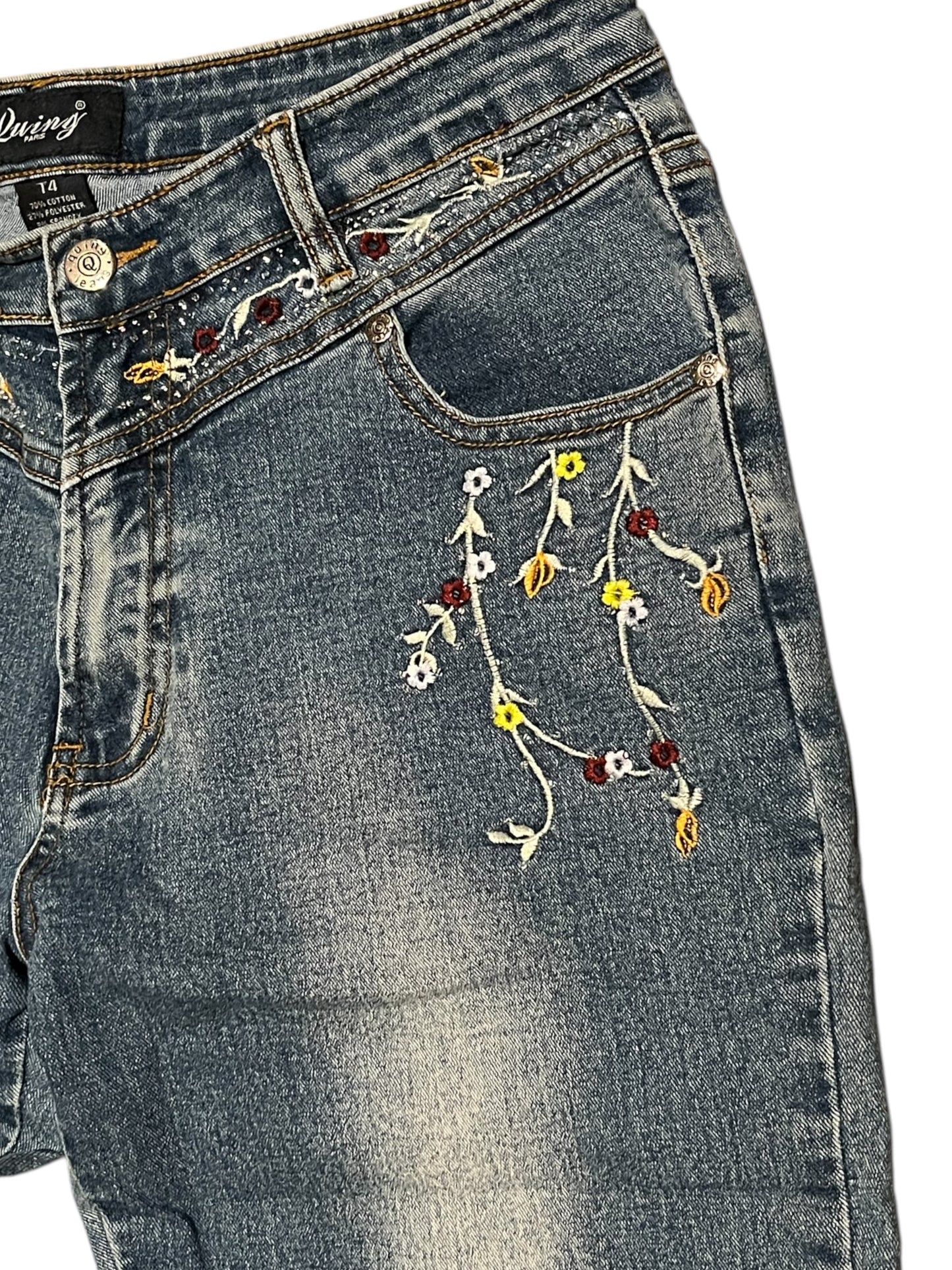 Baggy jeans Embroidered Flowers