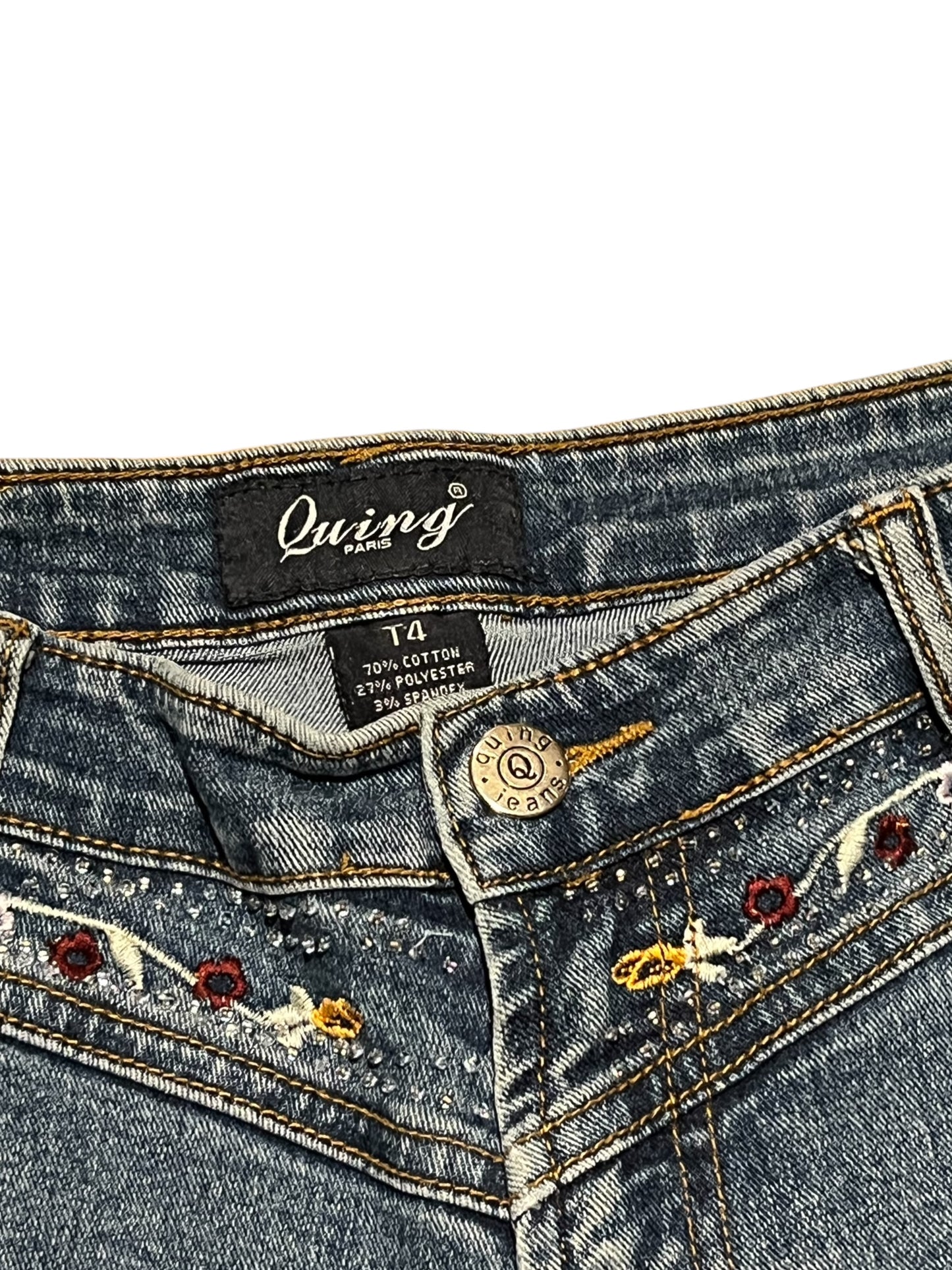 Baggy jeans Embroidered Flowers