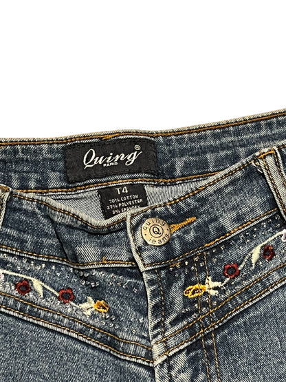 Baggy jeans Embroidered Flowers