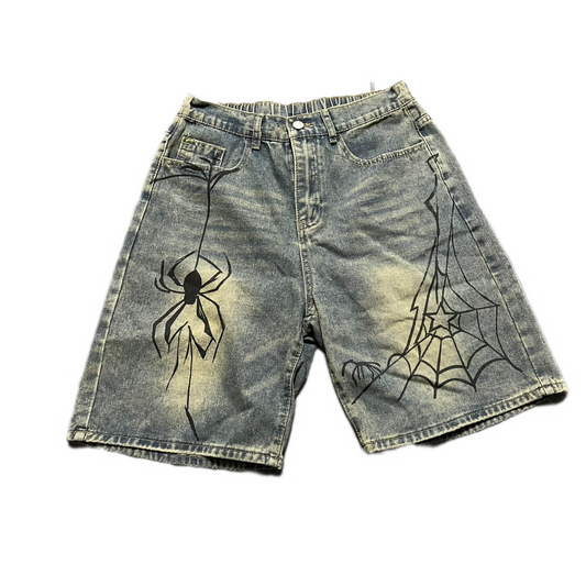 Vintage Spider Print jorts (L)